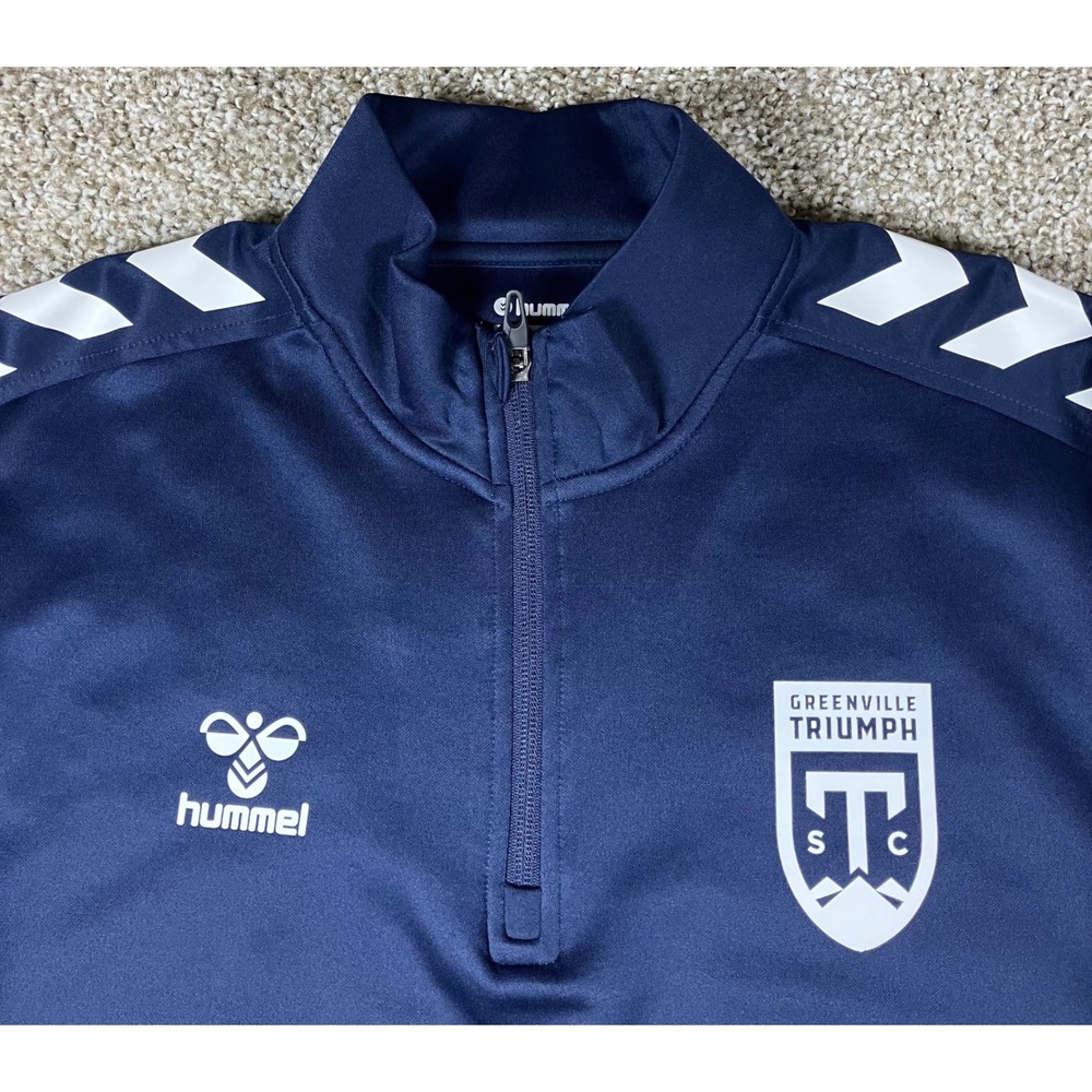 Hummel Greenville Triumph SC Mens L Navy Blue BeeCool Quarter Zip Training Top